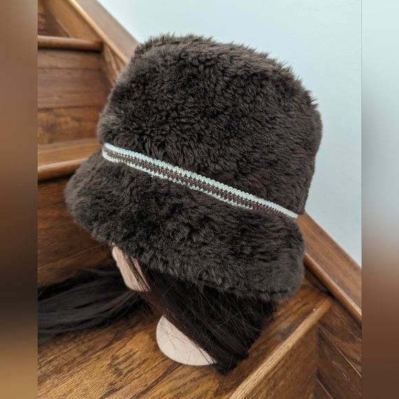 Vintage 1960s Men's Brown Faux Fur Russian Style Diplomat Hat - Picture 4 of 11